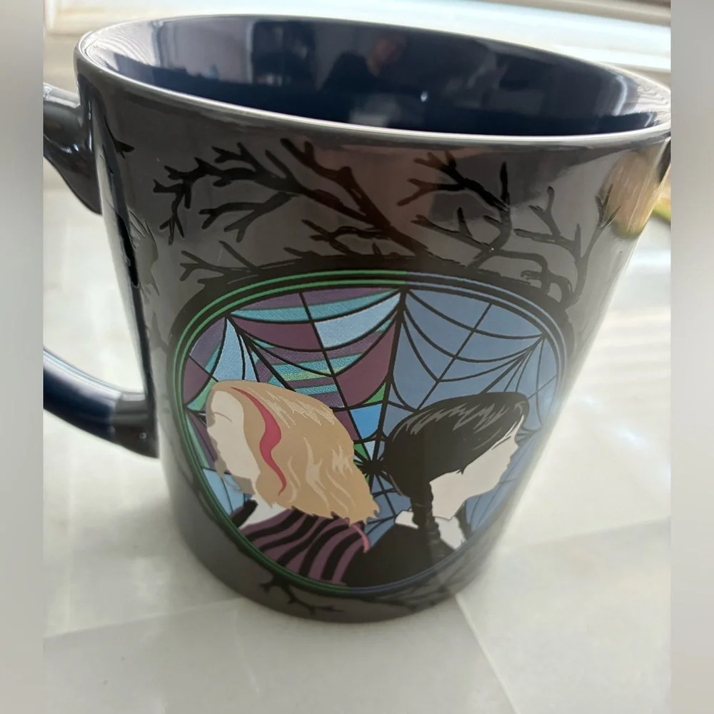 Zak! Wednesday Black and Blue with Silhouette Design 15oz Mug
